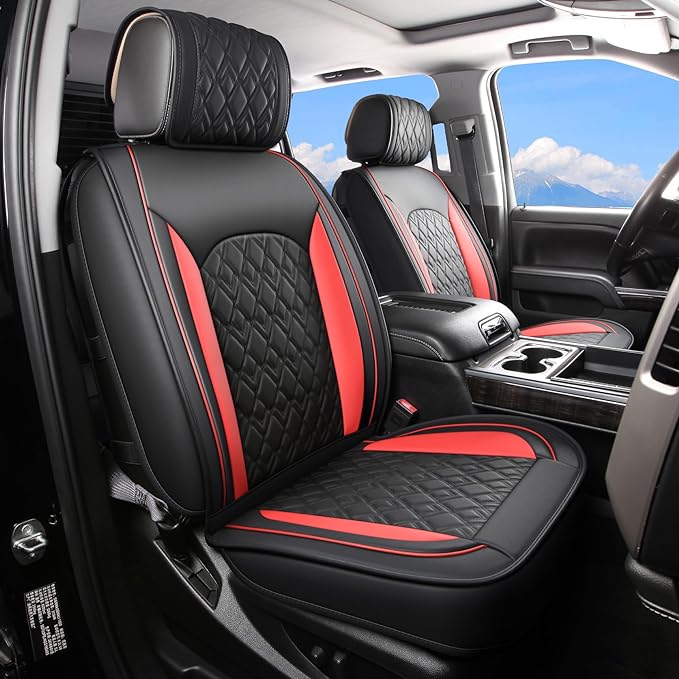Seat Covers for Chevrolet Silverado / GMC Sierra — Front Seat — Black / Red
