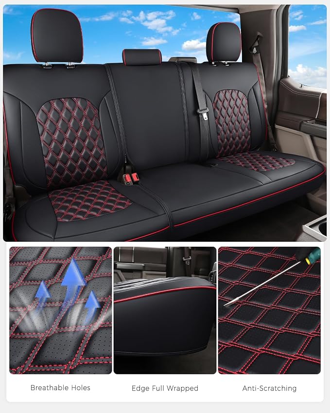 Seat Covers for Toyota Tacoma — Black / Red