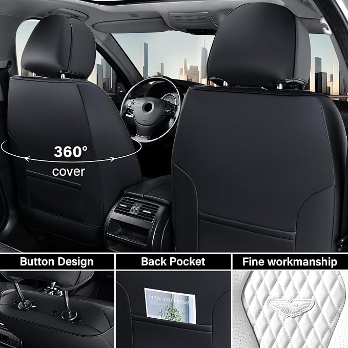 Universal Seat Covers — Full Set — White