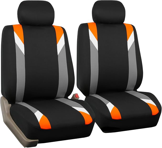 Universal Fabric Seat Covers — Front Seat — Orange