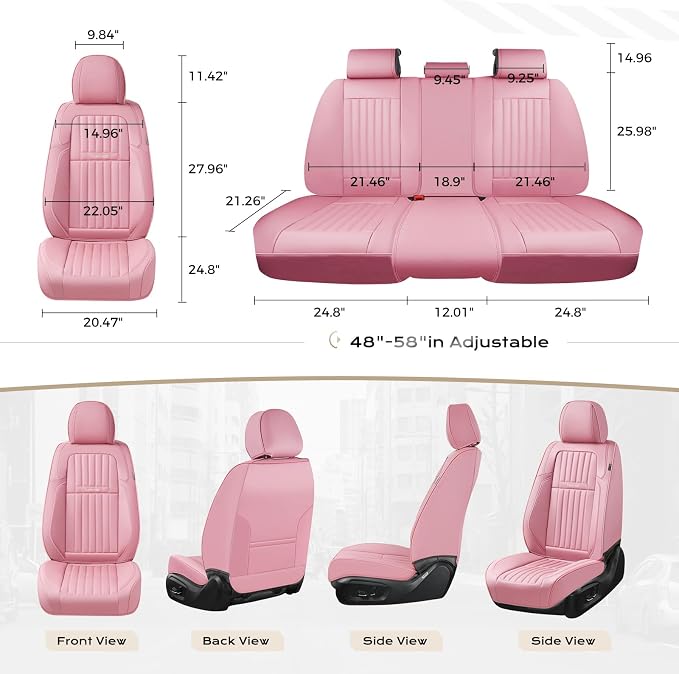 Universal Seat Covers — Front Seat — Pink
