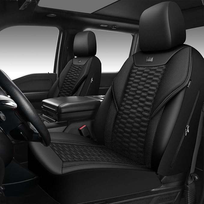 Universal Fabric Seat Covers — Front Seat — Black