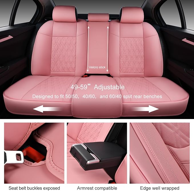 Universal Seat Covers — Full Set — Pink