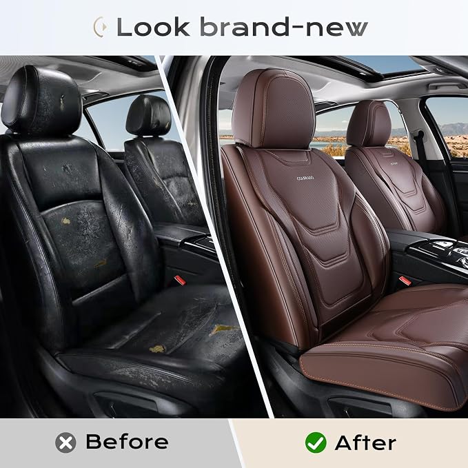 Universal Seat Covers — Full Set — Brown