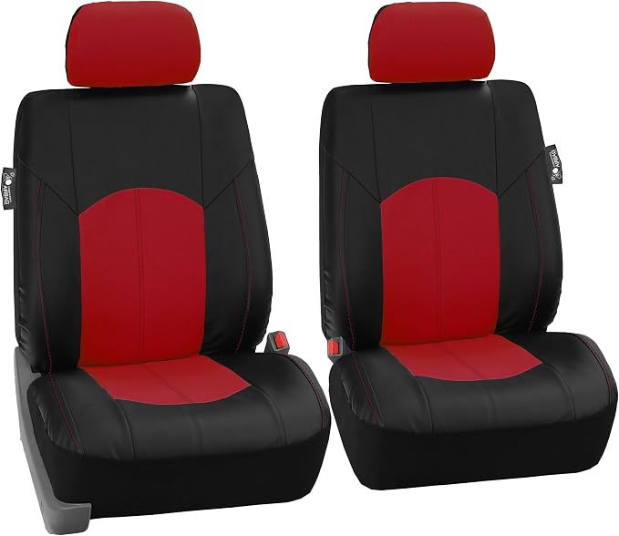 Universal Faux Leather Seat Covers — Red
