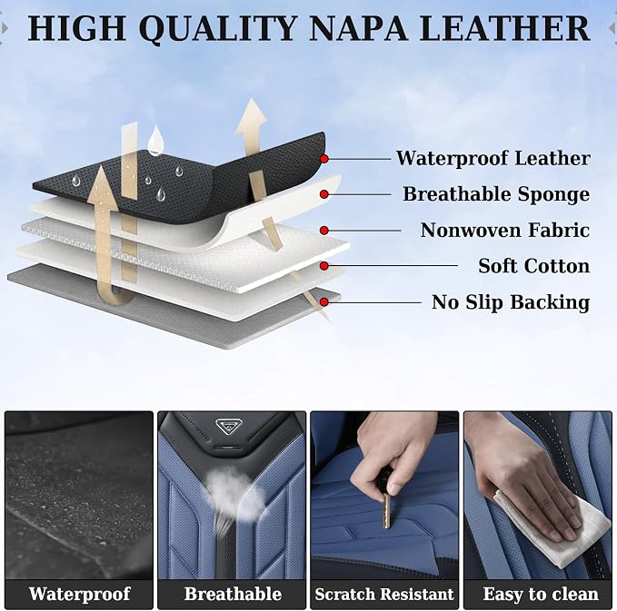 Universal Seat Covers — Front Seat — Black / Blue