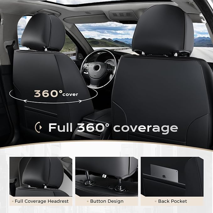 Universal Seat Covers — Front Seat — Black / Purple