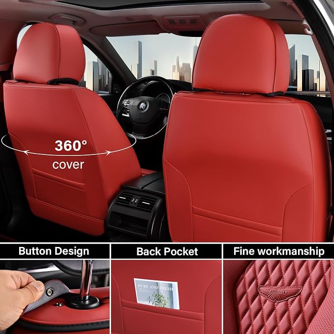 Universal Seat Covers — Full Set — Red