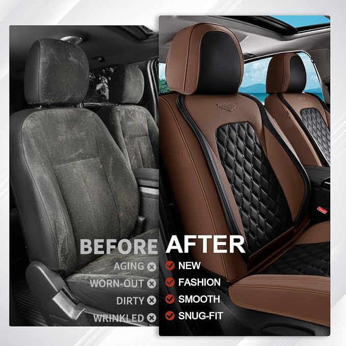 Faux Leather Car Seat Covers — Full Set