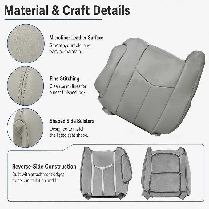 Replacement Seat Upholstery — Gray