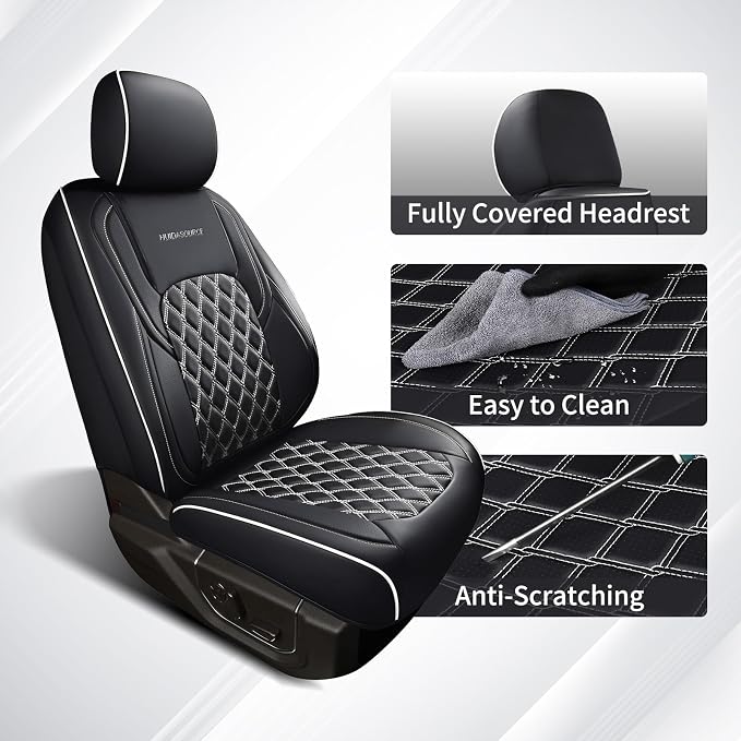Seat Covers for Chevrolet Silverado / GMC Sierra — Black / White