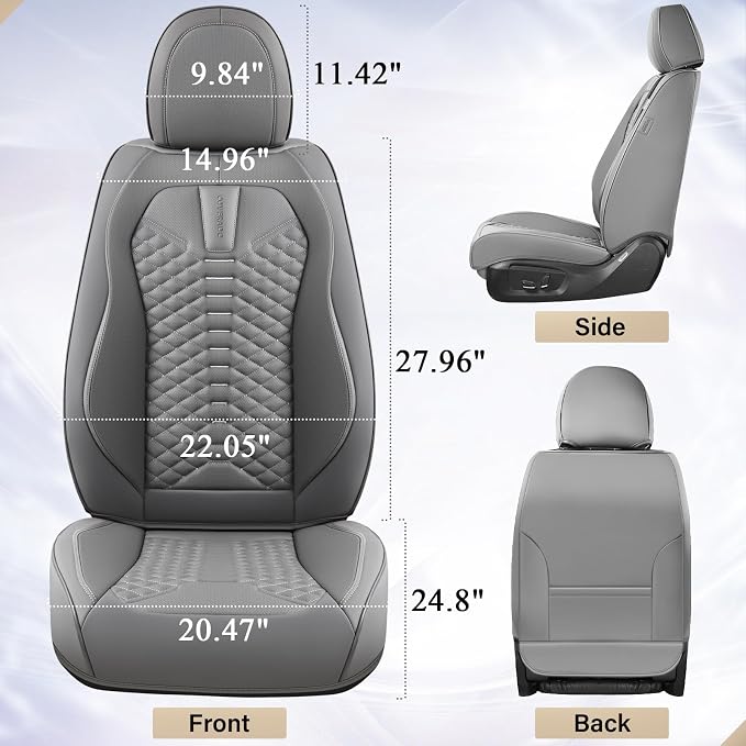 Universal Seat Covers — Front Seat — Gray
