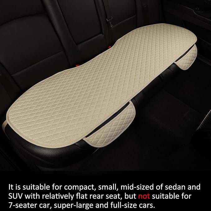 Fabric Car Seat Covers — Front Seat — Beige / Tan / White