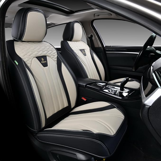 Universal Seat Covers — Full Set — Black / Beige