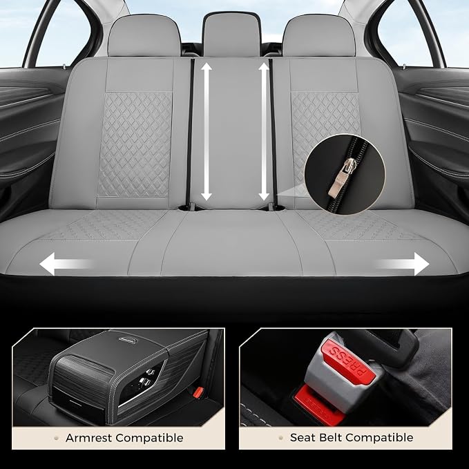 Universal Seat Covers — Full Set — Gray