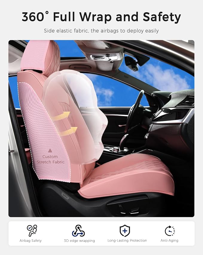 Universal Seat Covers — Front Seat — Pink
