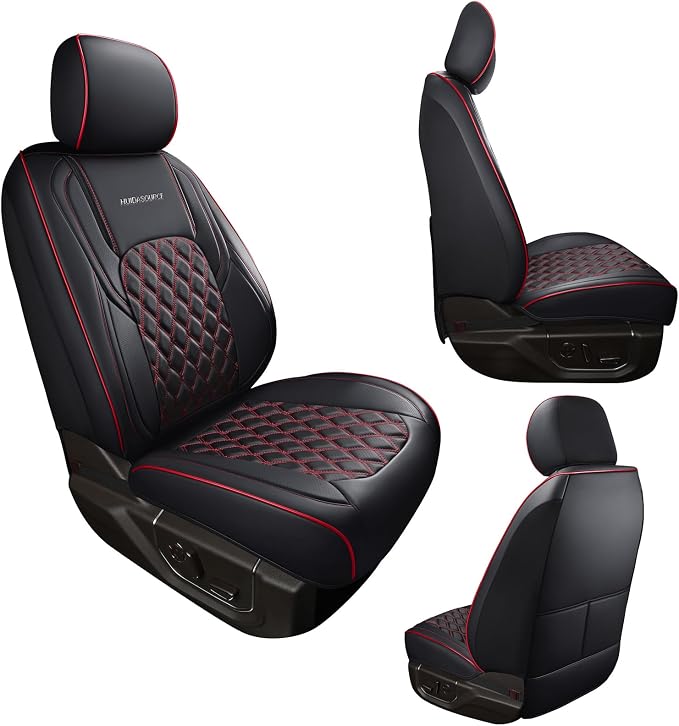 Seat Covers for Chevrolet Silverado / GMC Sierra — Front Seat — Black / Red