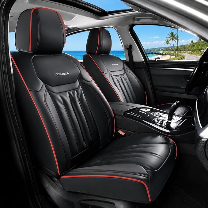 Universal Seat Covers — Front Seat — Black / Red