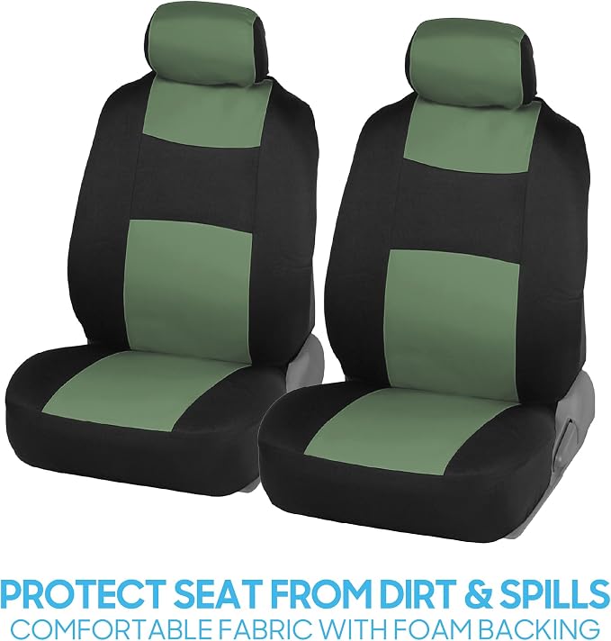 Car Seat Covers — Full Set — Green / Black