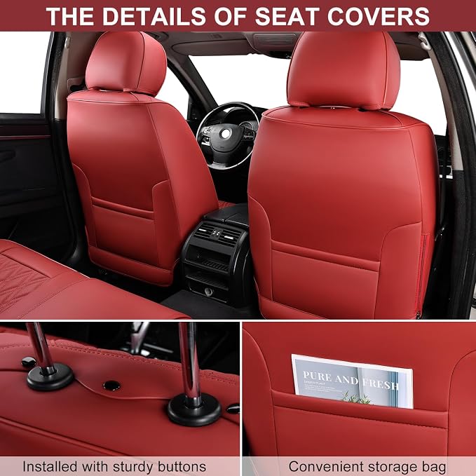 Universal Seat Covers — Full Set — Red