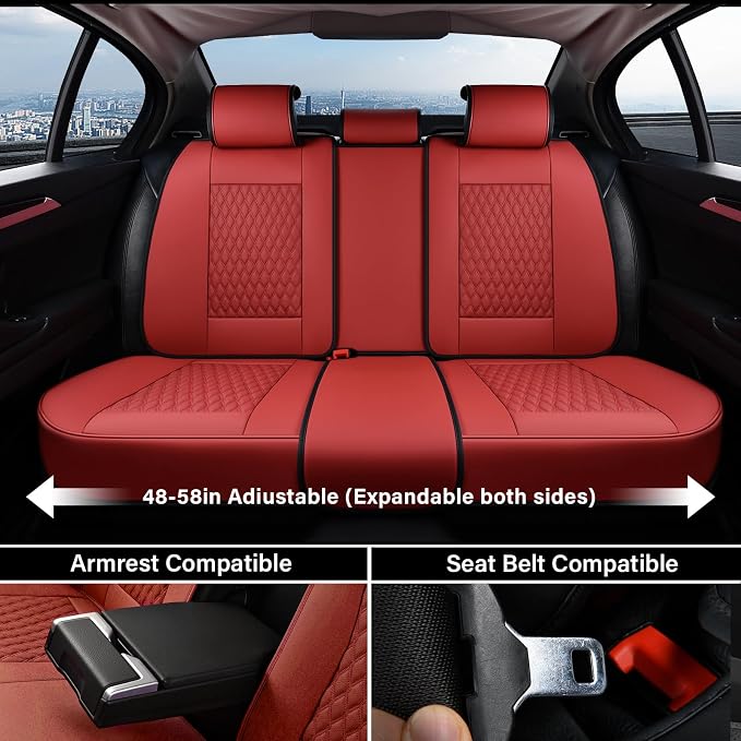 Universal Seat Covers — Full Set — Red