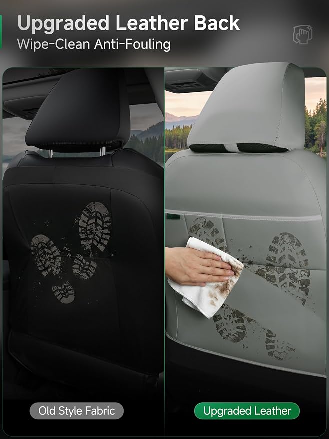 Faux Leather Seat Covers for Multiple Vehicles — Front Seat — Gray