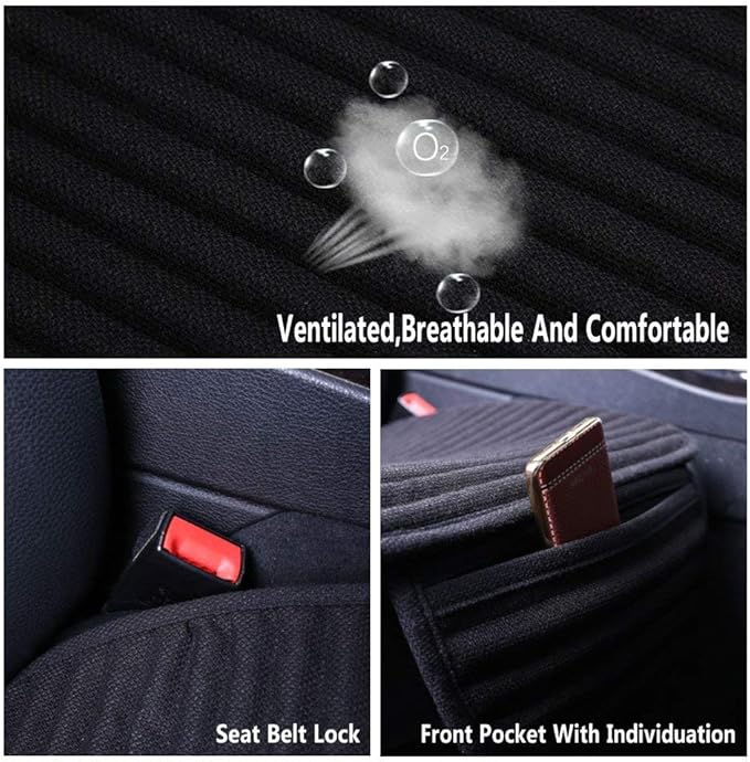 Universal Fabric Seat Covers — Front Seat — Black
