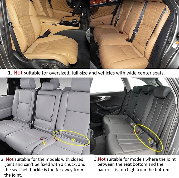 Faux Leather Car Seat Covers — Full Set — Black