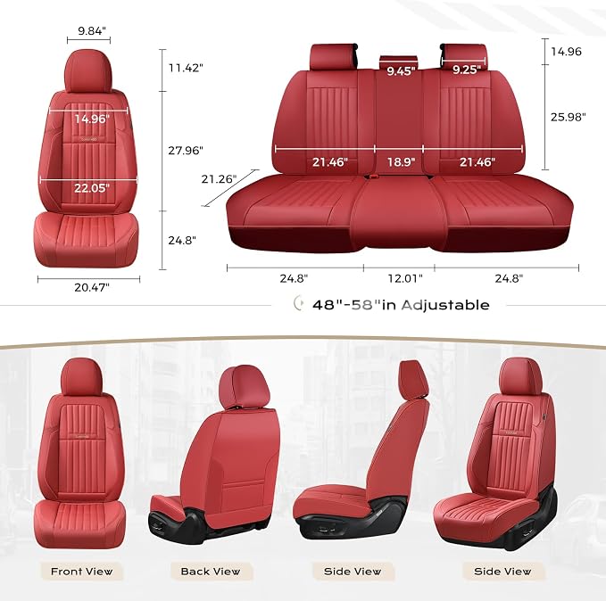 Universal Seat Covers — Full Set — Red