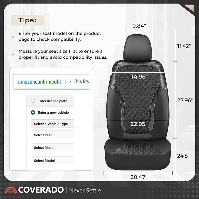 Universal Seat Covers — Full Set — Black