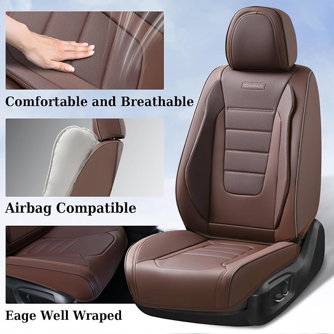 Universal Seat Covers — Full Set — Brown