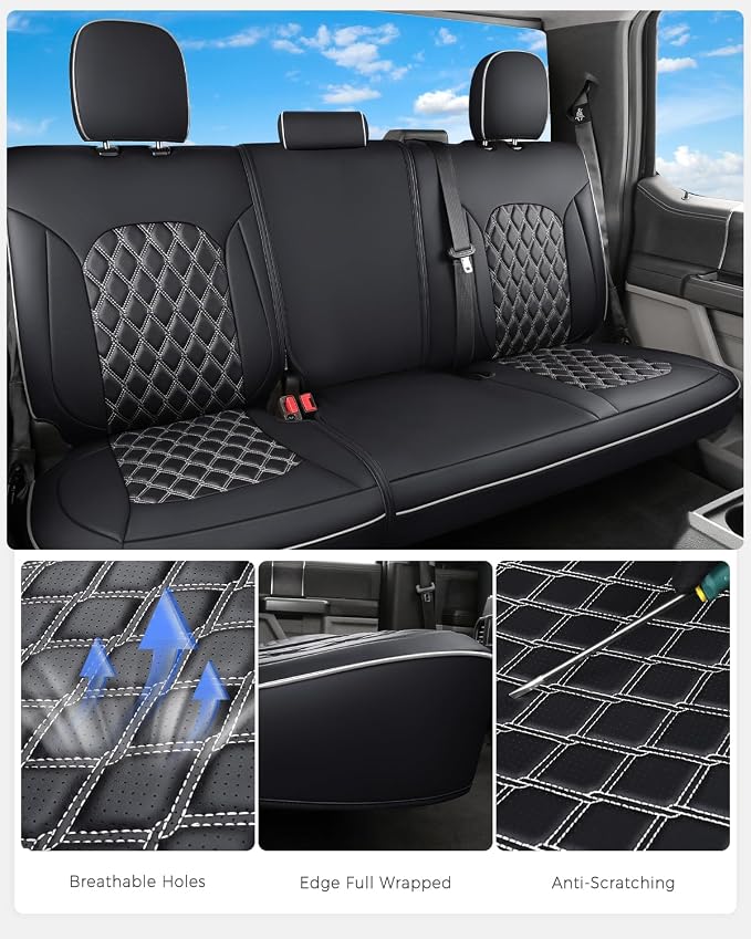 Seat Covers for Toyota Tacoma — Black / White