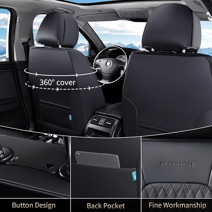 Universal Seat Covers — Full Set — Black / Beige