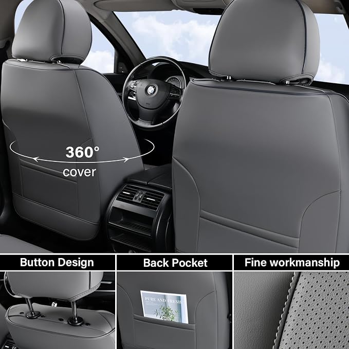 Universal Seat Covers — Front Seat — Gray