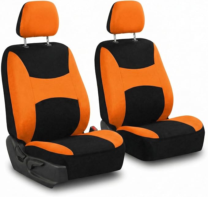 Universal Fabric Seat Covers — Front Seat — Orange