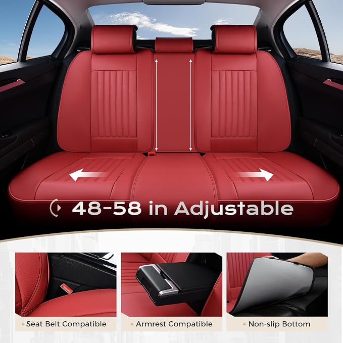 Universal Seat Covers — Full Set — Red