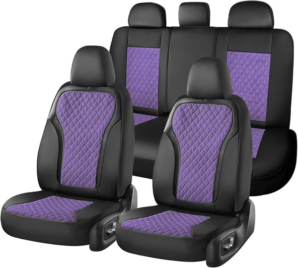 Universal Seat Covers — Full Set — Black / Purple