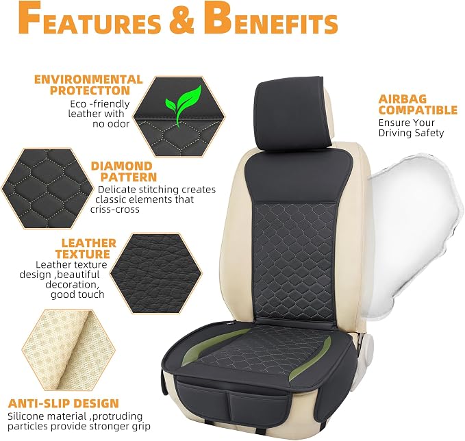 Universal Seat Covers — Front Seat — Black / Green