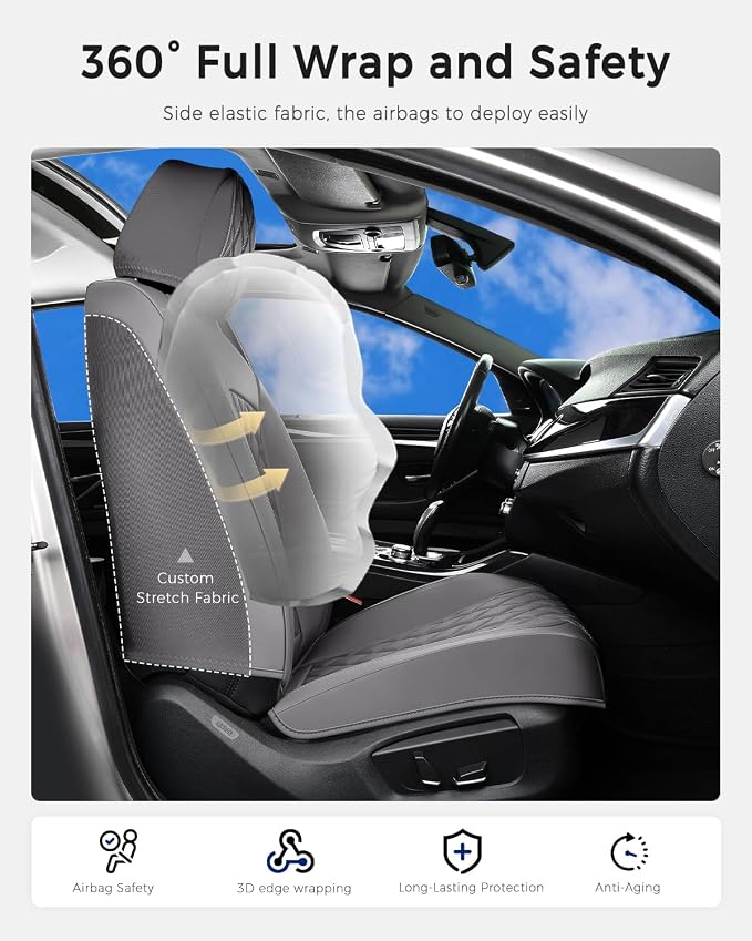 Universal Seat Covers — Front Seat — Gray