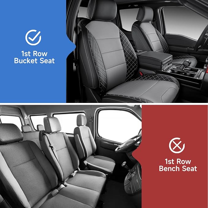 Seat Covers for Multiple Vehicles — Full Set — Black / Gray