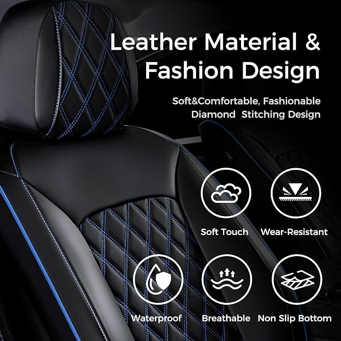 Universal Seat Covers — Full Set — Blue / Black