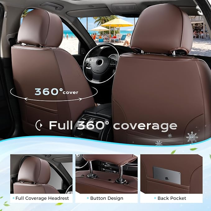 Universal Seat Covers — Full Set — Brown