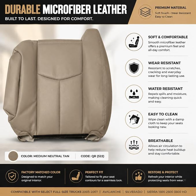 Replacement Seat Upholstery — Tan
