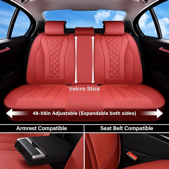 Universal Seat Covers — Full Set — Red