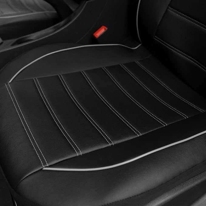 Universal Faux Leather Seat Covers — Front Seat — Gray