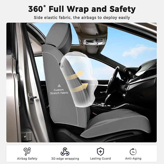 Universal Seat Covers — Front Seat — Gray