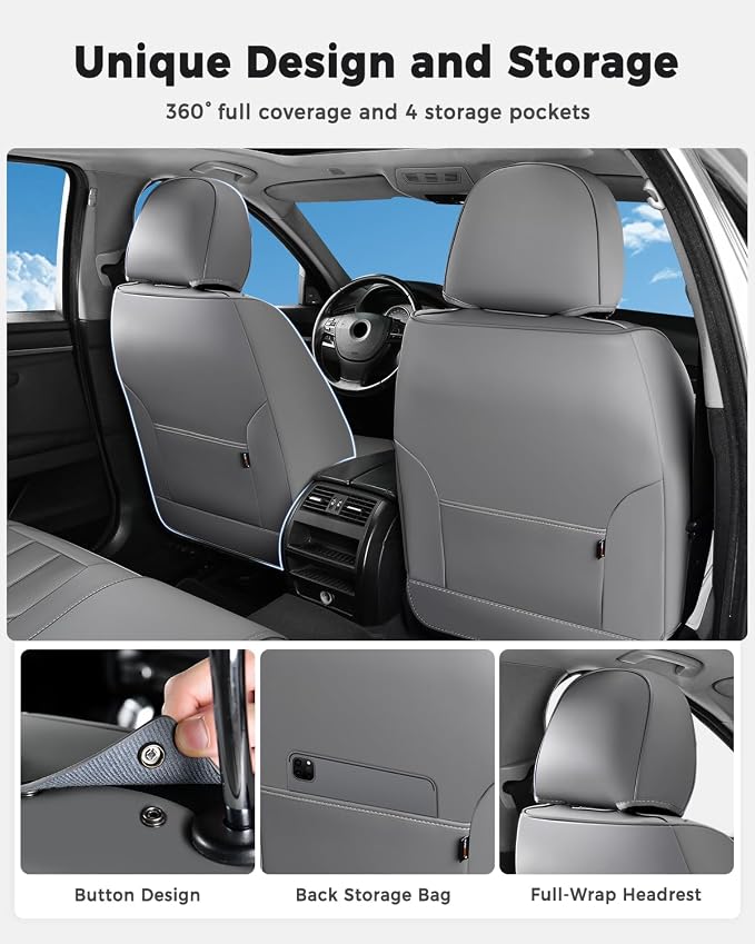 Universal Seat Covers — Full Set — Gray