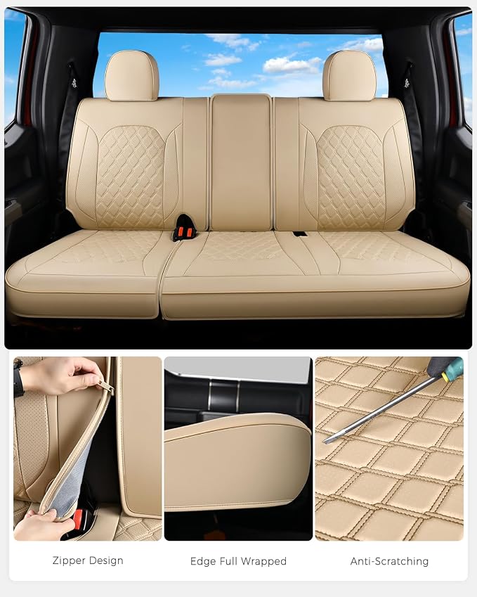 Seat Covers for Multiple Vehicles — Rear Seat — Beige