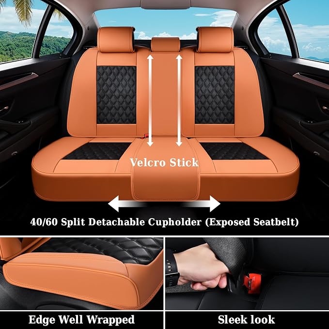 Universal Faux Leather Seat Covers — Full Set