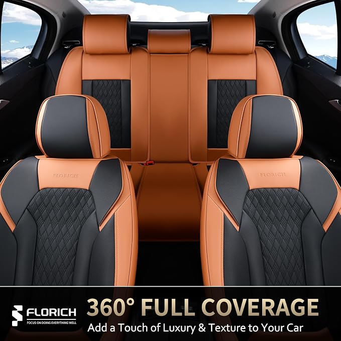 Universal Seat Covers — Full Set — Brown / Black